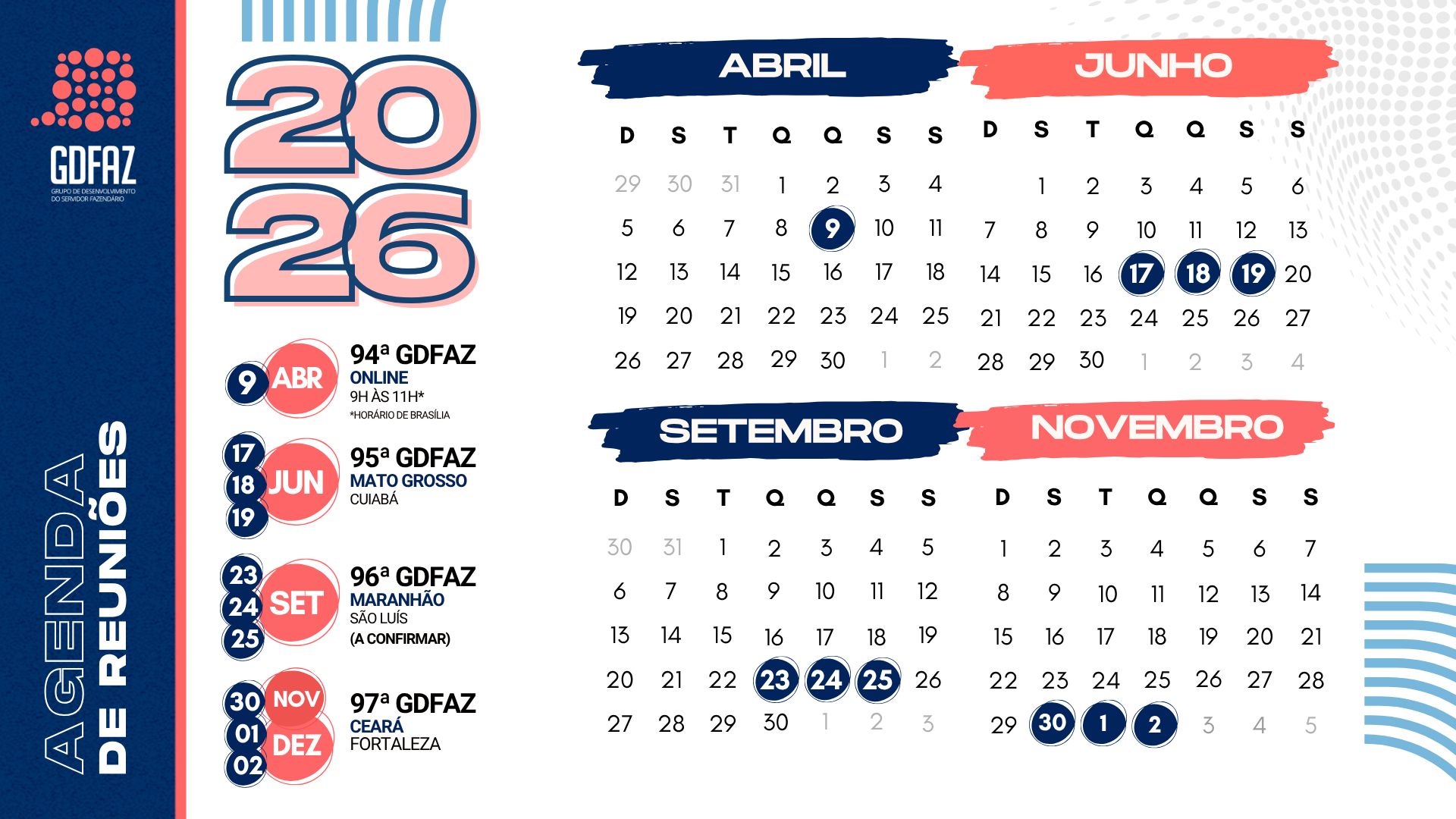 Agenda de Reuniões GDFAZ 2026